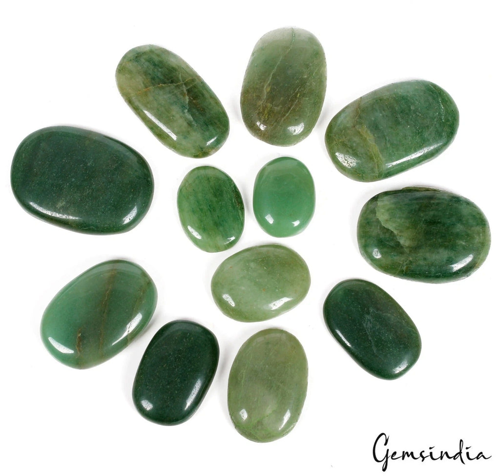 1000 Ct Natural Green Aventurine Oval Cabochon Untreated Loose Gemstones 12 Pcs