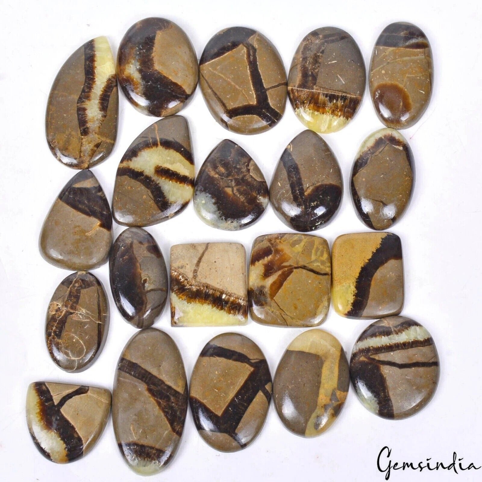 700 Cts Natural Designer Septarian Mix Cab Loose Untreated Gemstones ~20 Pcs Lot