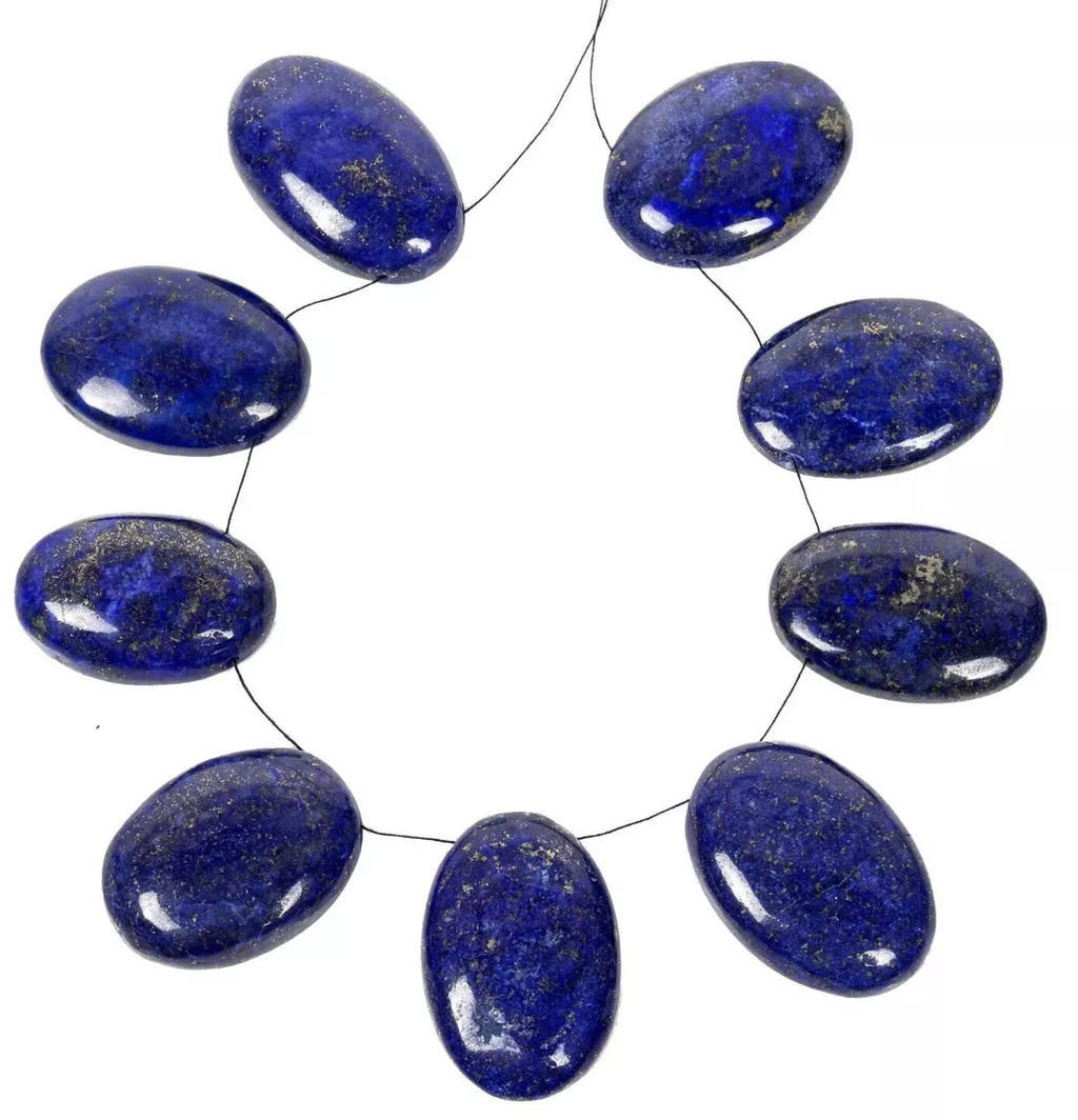 400 Ct Natural Blue Lapis Lazuli Oval Cab Side Drilled Briolette Loose Gemstones