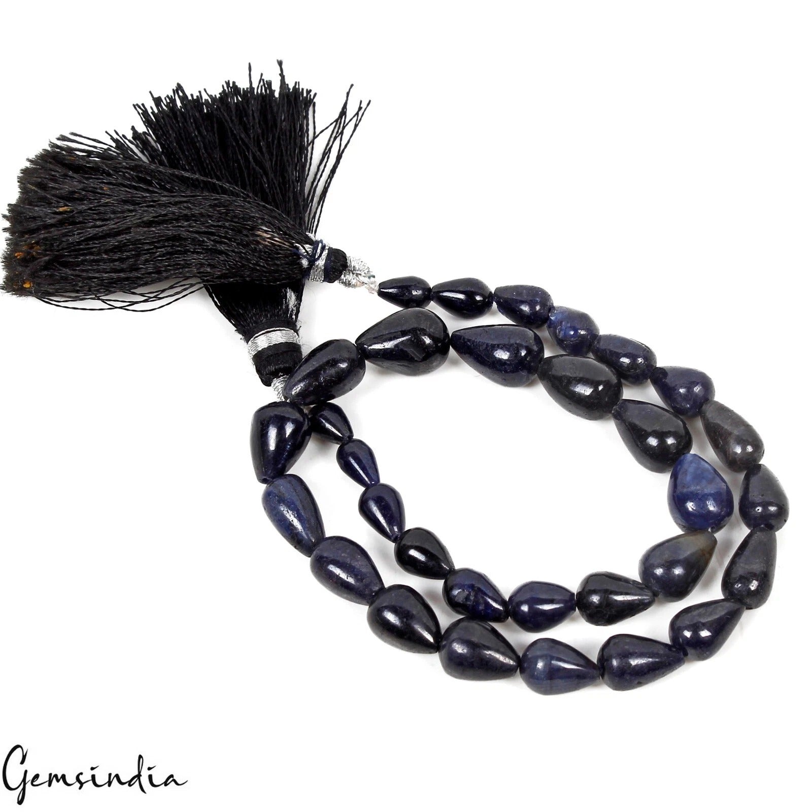 Blue Sapphire Beaded Strand, Color Enhanced — 6mm to 11mm, 128.00 Ct, Madagascar