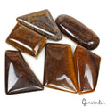 870 Ct/6 Pcs Natural Untreated Brown Tiger Eye Mix Fancy Cab 37mm-53mm Gems Lot
