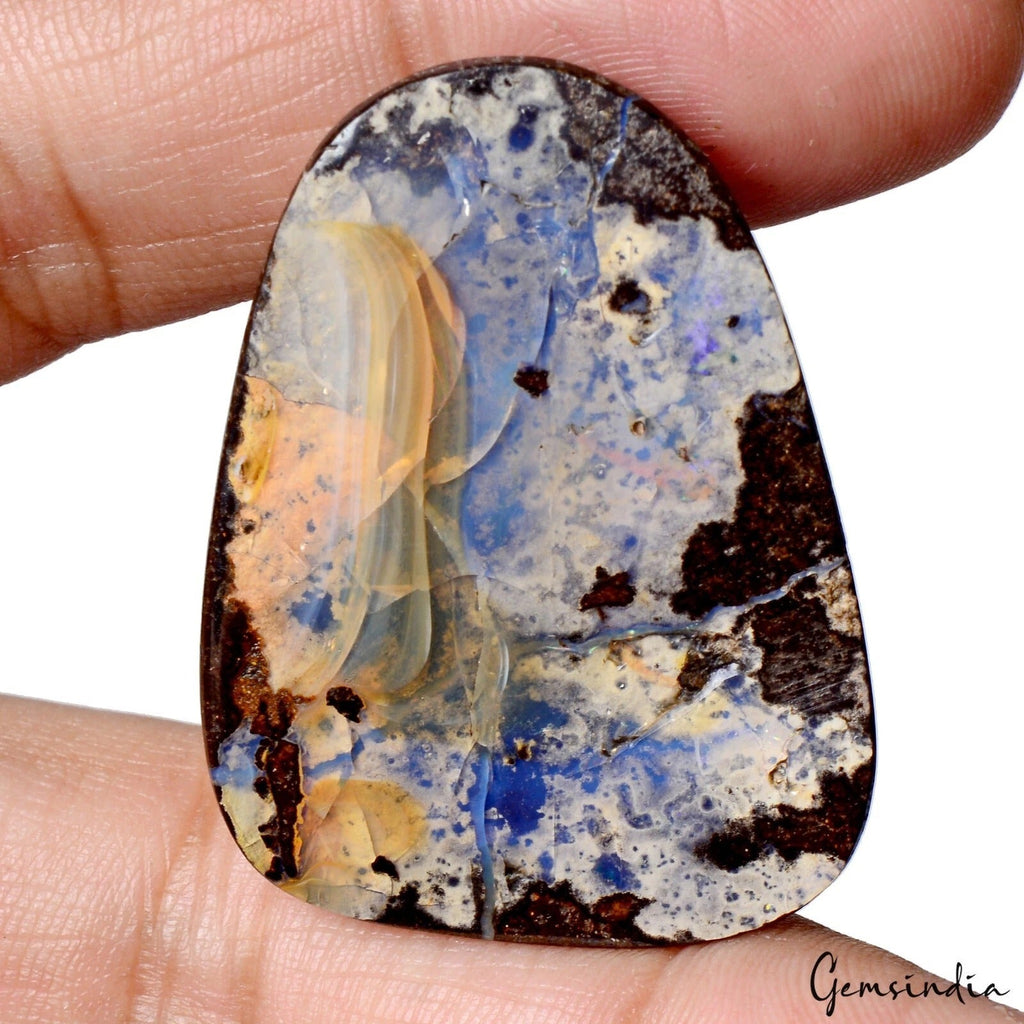 77.50 Ct Free Form Cabochon Natural Winton Matrix Boulder Opal - Queensland Gem
