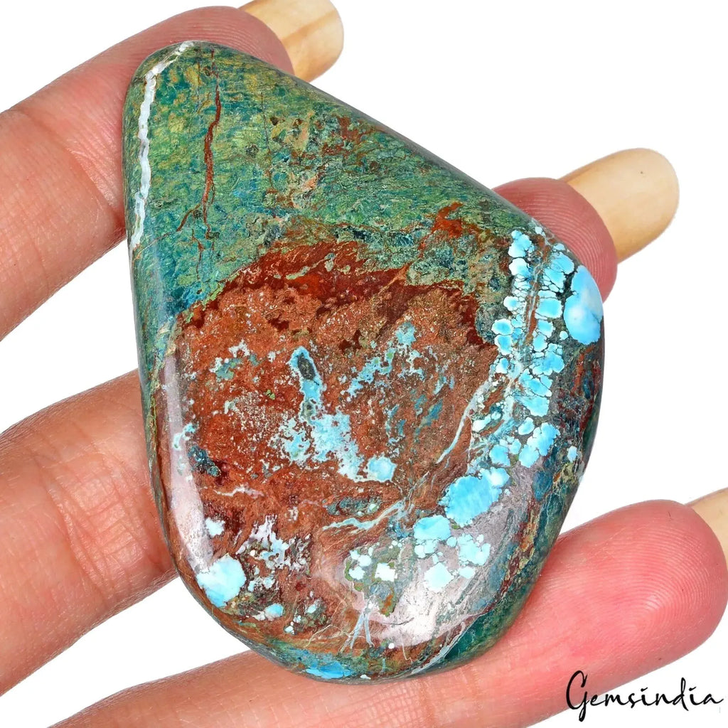 85.80 Cts Natural Rare Designer Blue Turquoise Loose Fancy Cabochon Gemstone