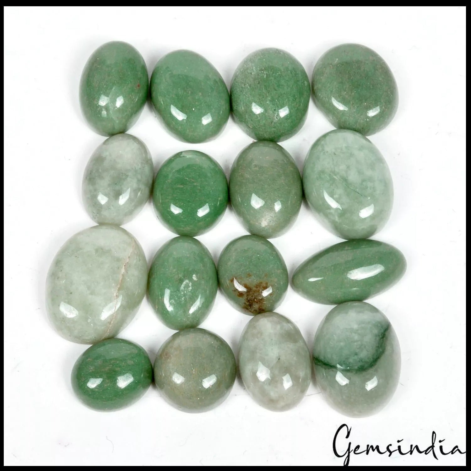 166.20 Ct Natural Green Untreated Jadiete Jade Oval Cabochon Loose Gems Lot 16Pc