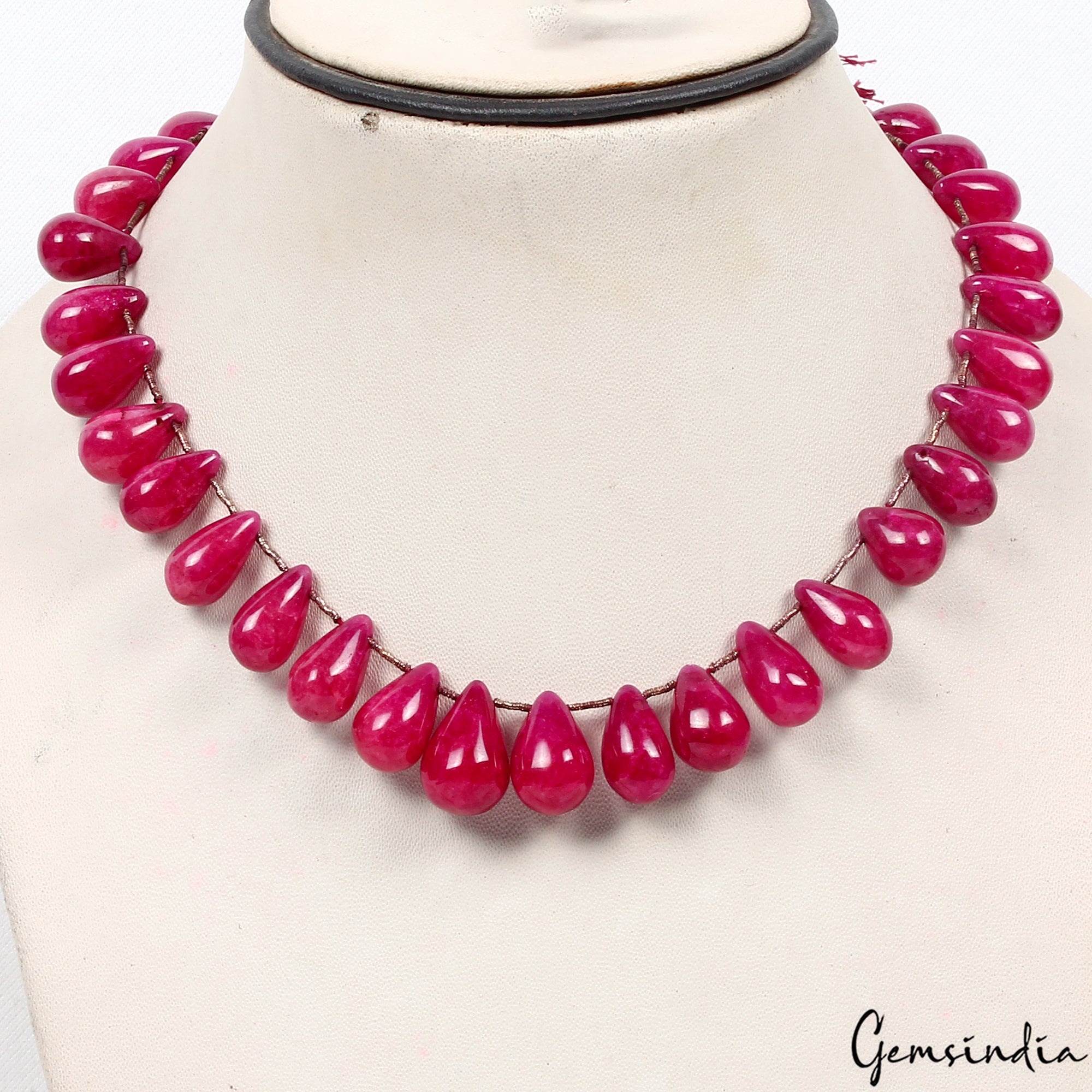 15" Red Quartz Smooth Pear Drop Polished Bead/Briolettes, 36 Pc 12-17mm/330 Ct