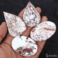 570 Cts/4 Pcs Natural Untreated Nevada White Buffalo Turquoise Mix Cab Gems Lot