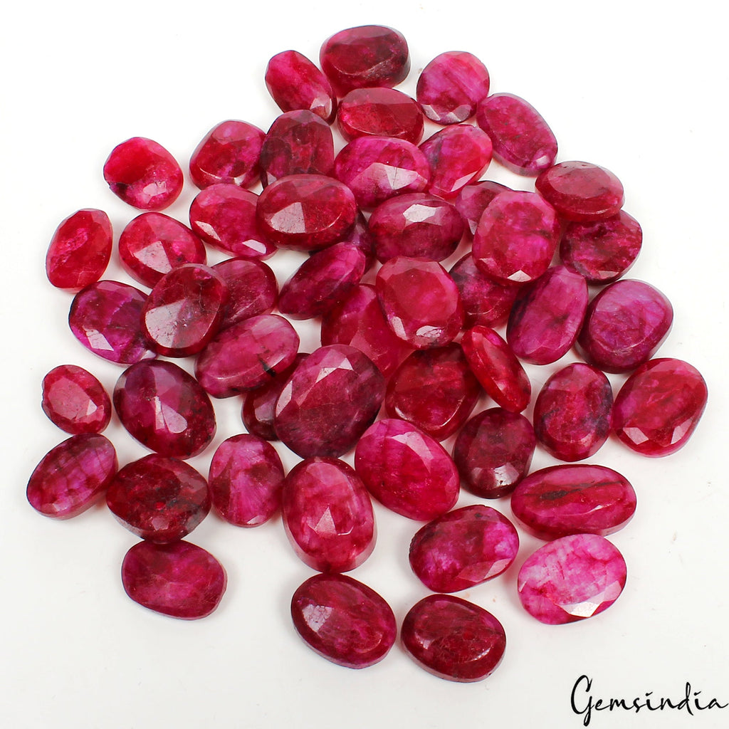 630 Cts Natural Pink Beryl Bixbite USA Oval Cut Loose 15-19mm Gemstones ~ 50 Pcs