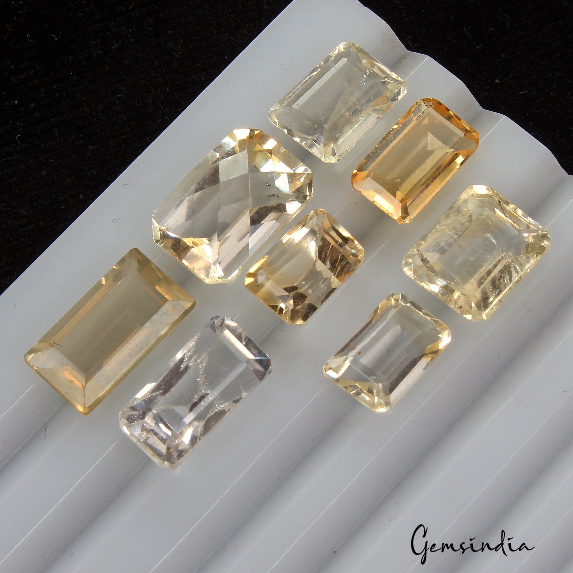 35.10 Ct/8 Pcs Natural Untreated Brazilian Yellow Citrine Octagon Cut Loose Gems