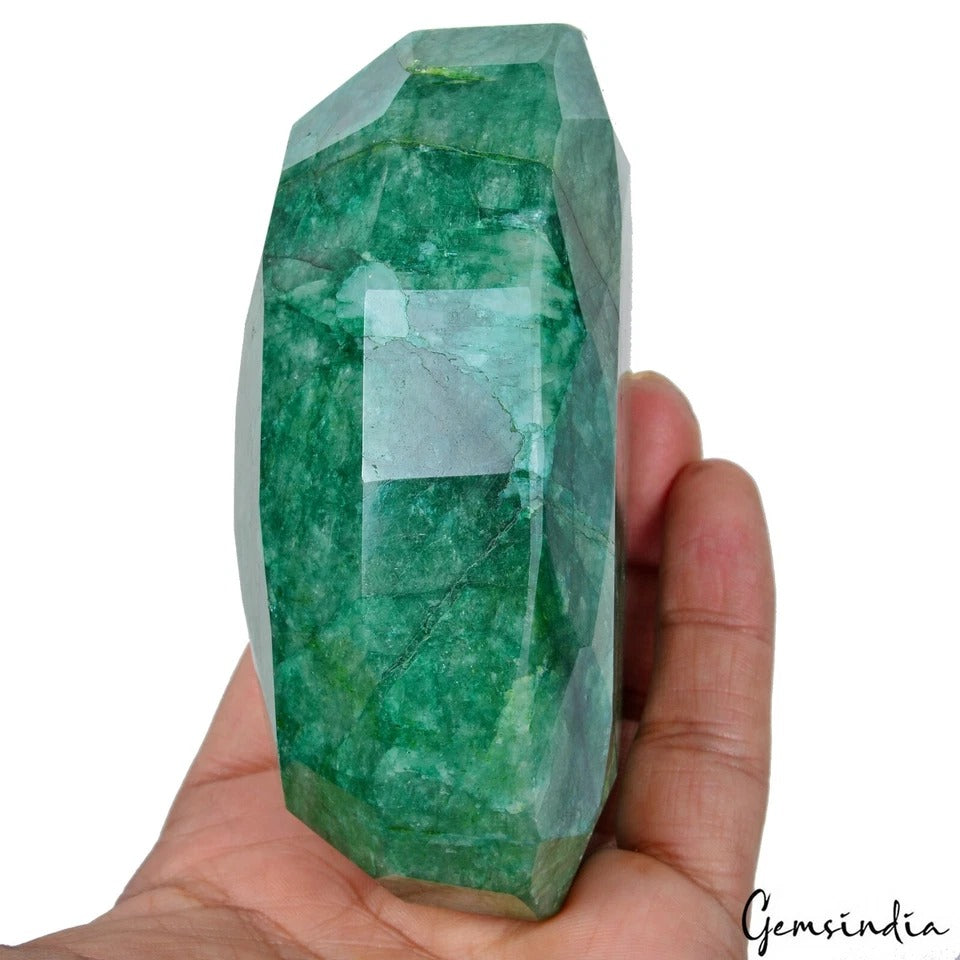 Emerald Loose Gemstone, Oval Cut, Color Enhanced — 110x69x47 mm, 3130 Ct, Brazil
