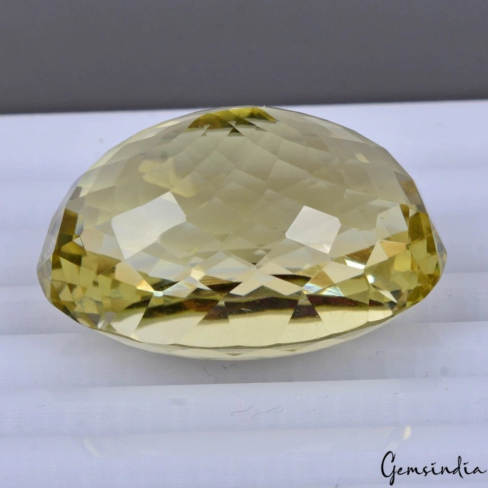 Certified 121.70 Cts Natural Untreated Yellow Citrine Oval Faceted Huge Rare Gem