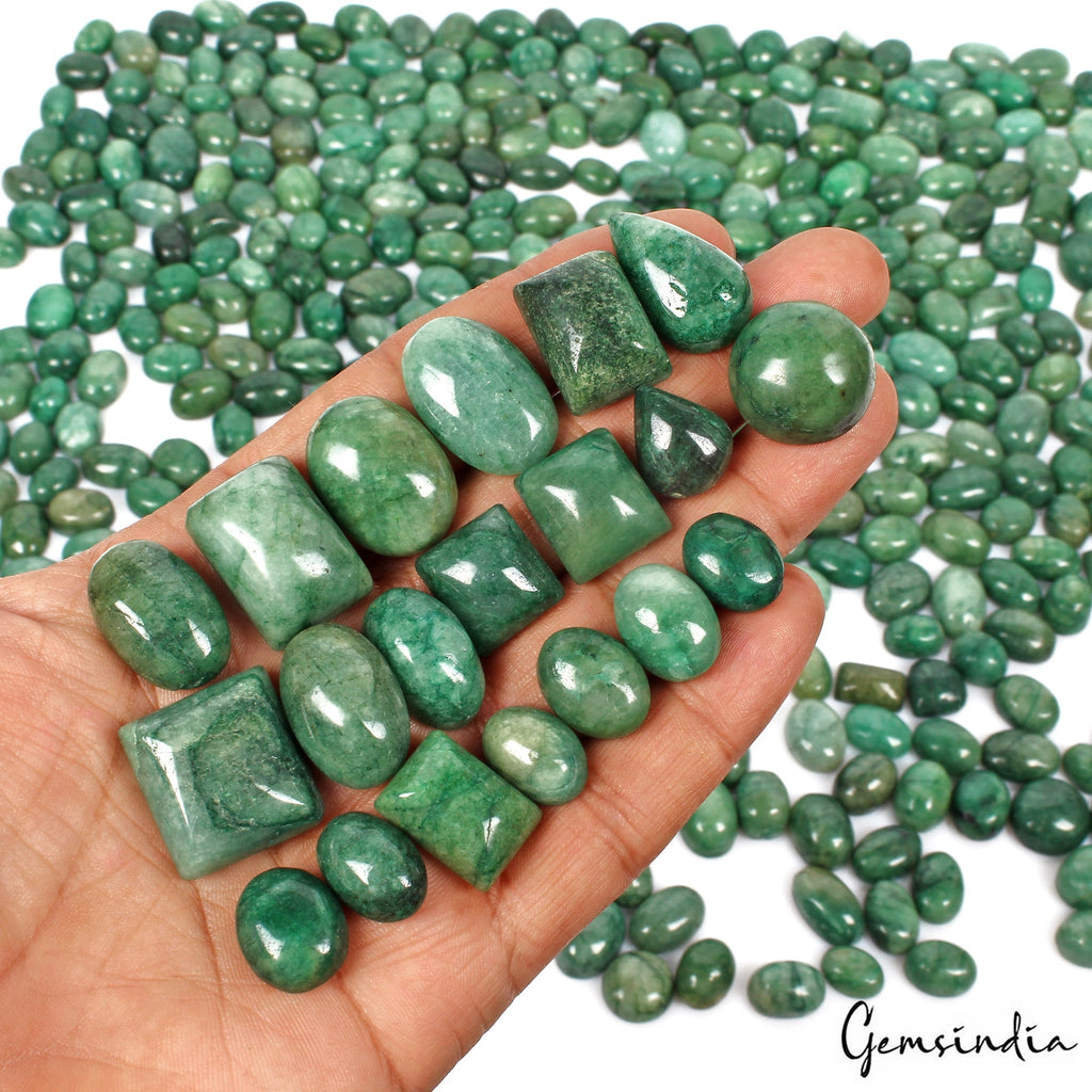 7500Ct/550 Pc Natural Cabochon Green Emerald Mix Shape Wholesale Loose Gemstones