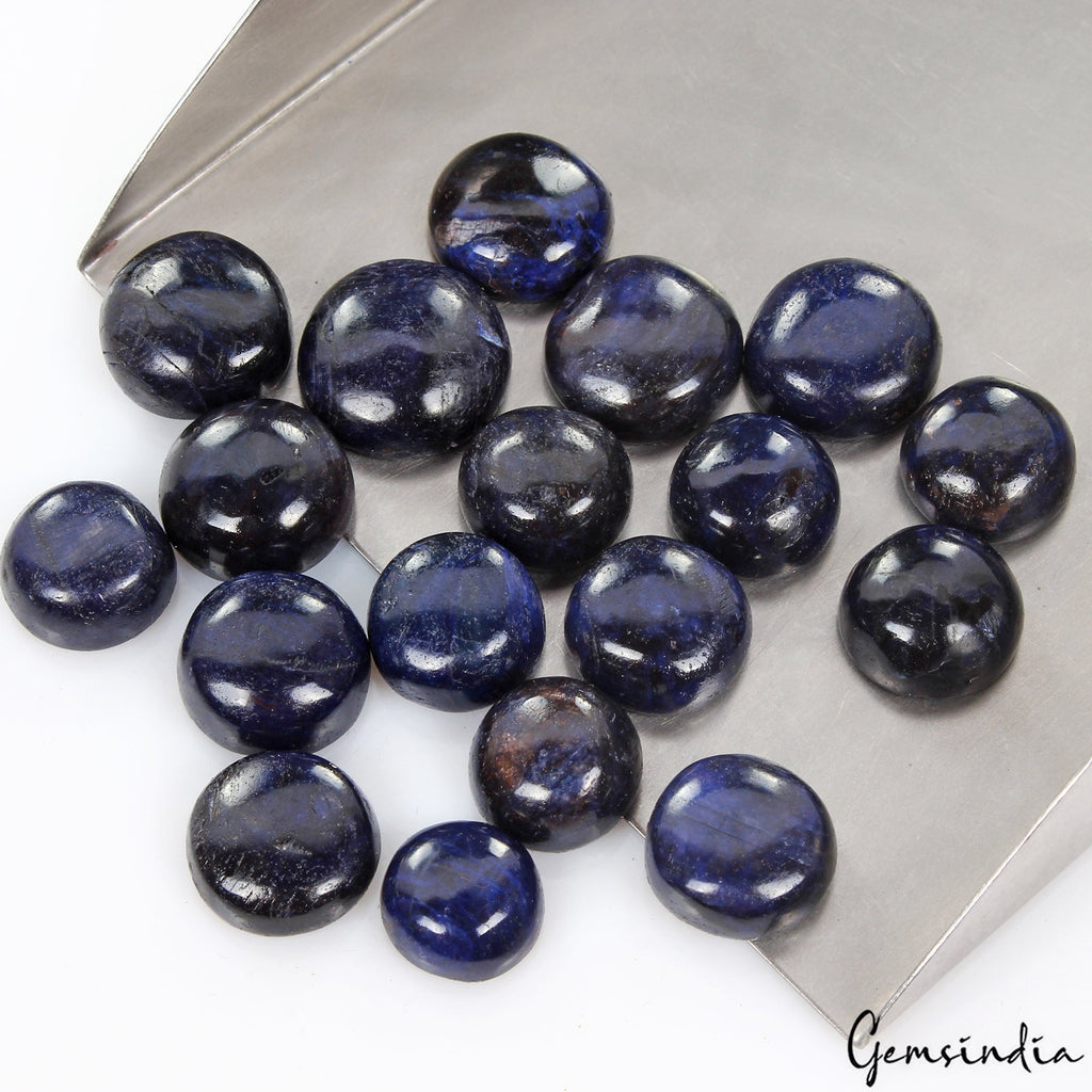 280 Ct Natural Blue Sapphire Round Cabochon Loose Gemstones Lot Certified 18 Pcs