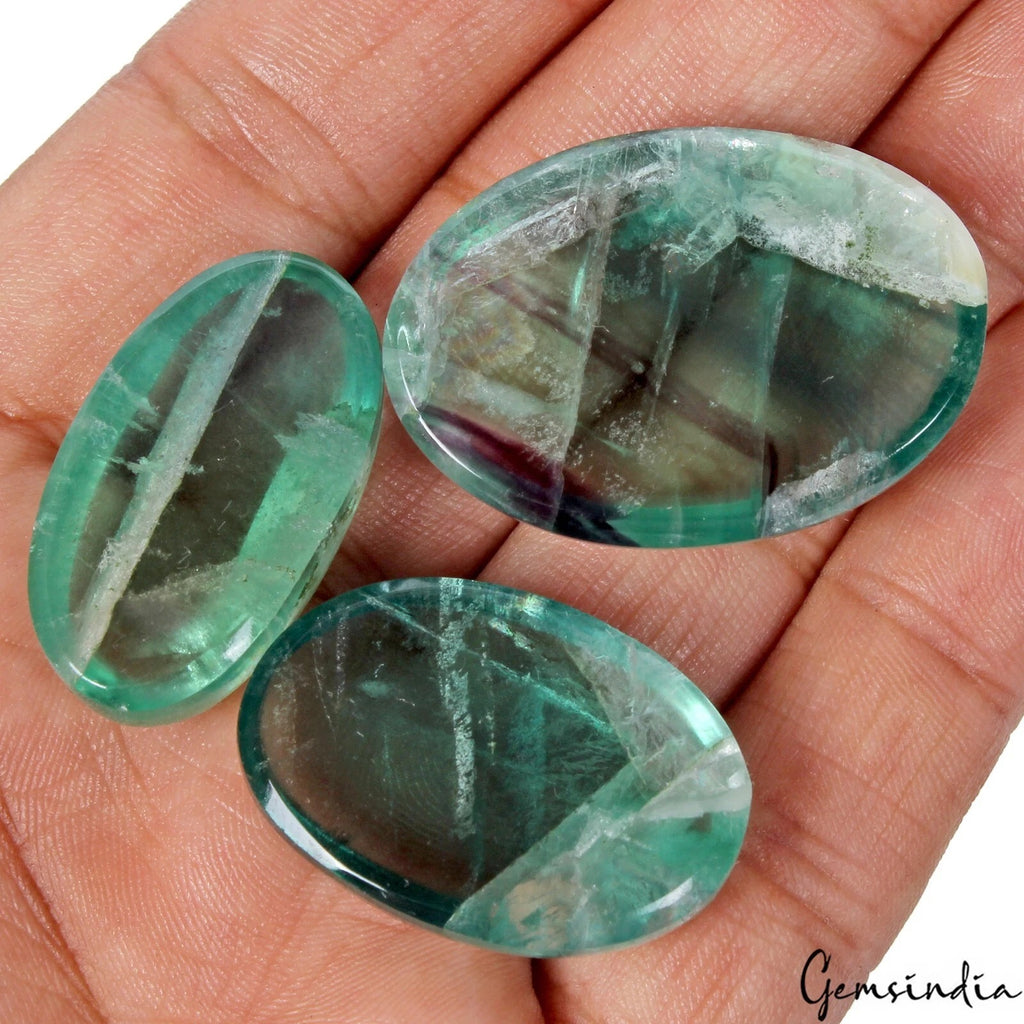 Fluorite Cabochon, Untreated, Green — 31mm, 230.30 Ct, Brazil