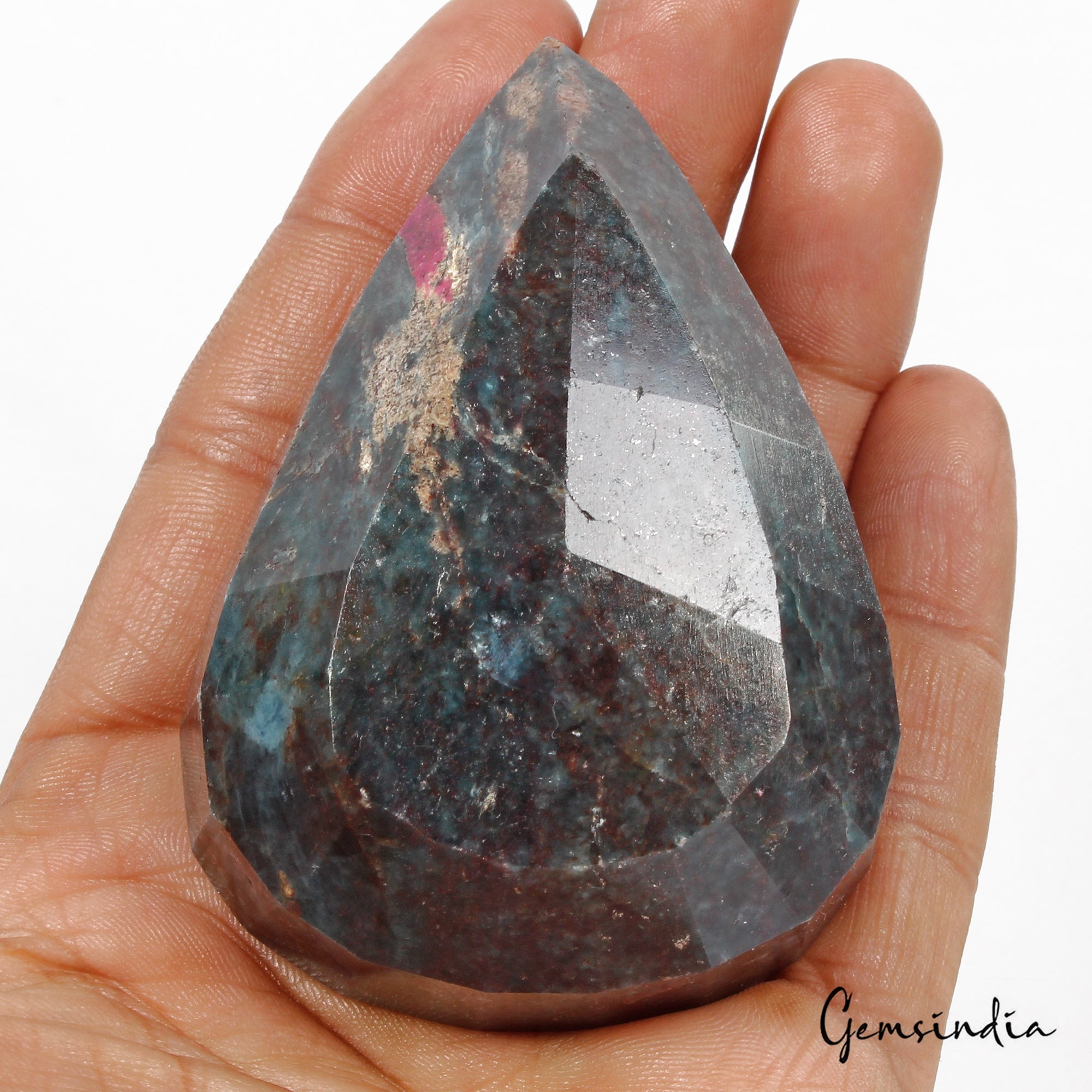 1460 Ct Natural Untreated Bi Color Kyanite Ruby Pear Faceted Cut Huge Loose Gem