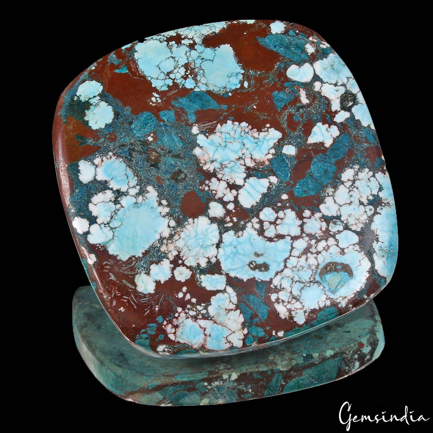 320 Cts Natural Blue Spiderweb USA Arizona Turquoise Cushion Cab Loose Huge Gem