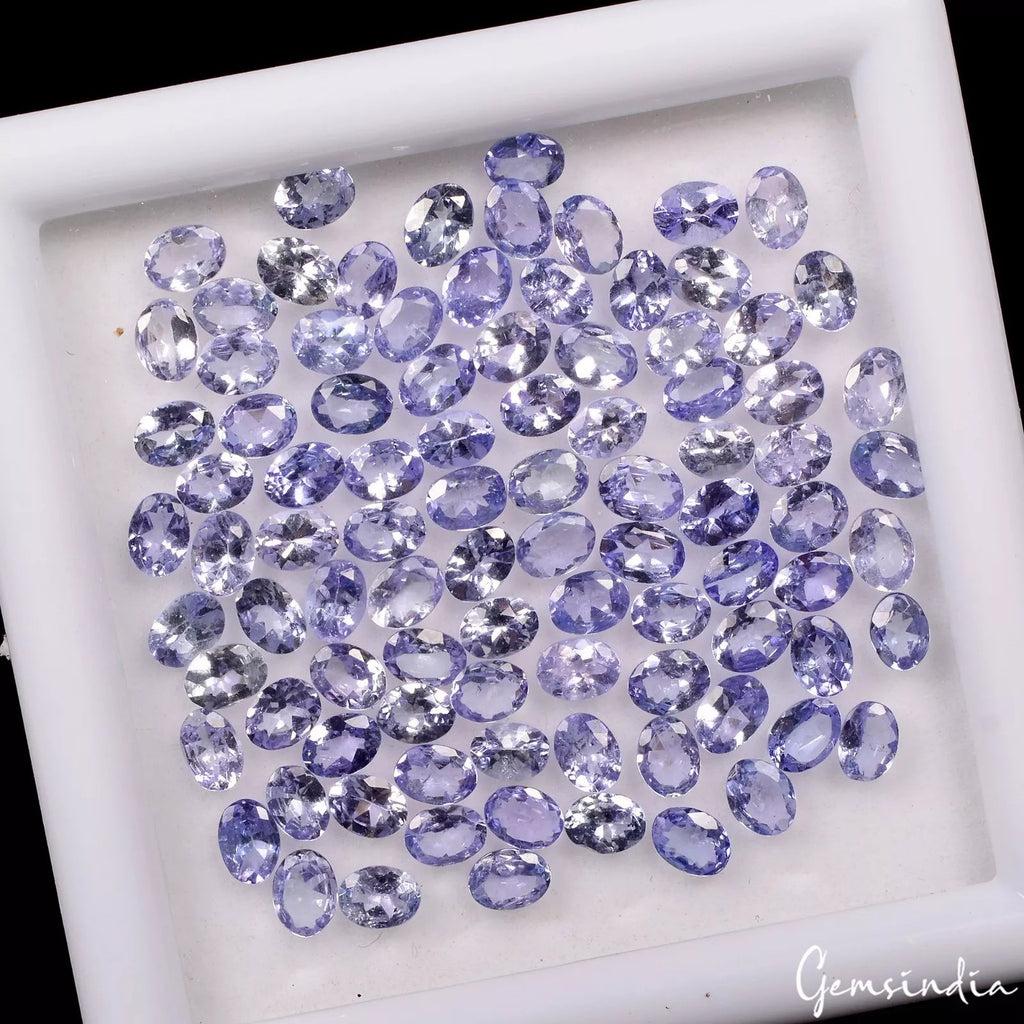 97 Pcs Natural Tanzanite 4x3mm Oval Cut Dazzling Loose Gemstones Wholesale Lot