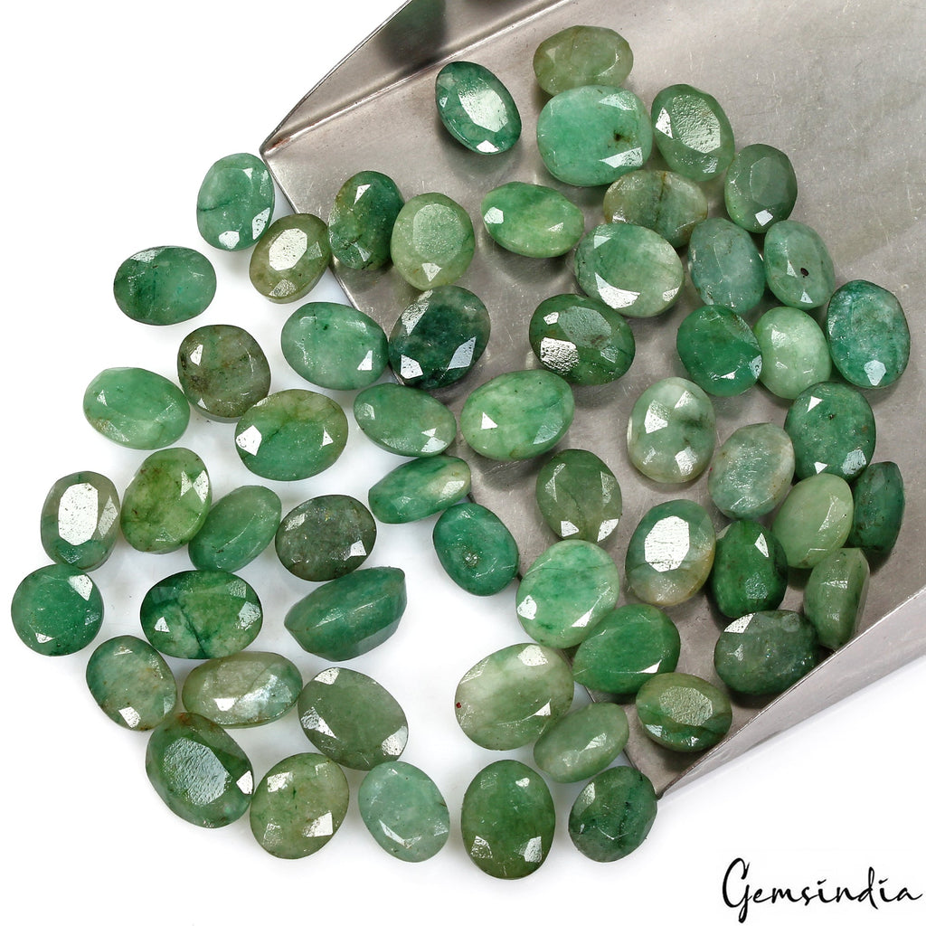 Certified 320 Cts/58 Pcs Natural Brazilian Green Emerald Mix Cut Gem For Jewelry