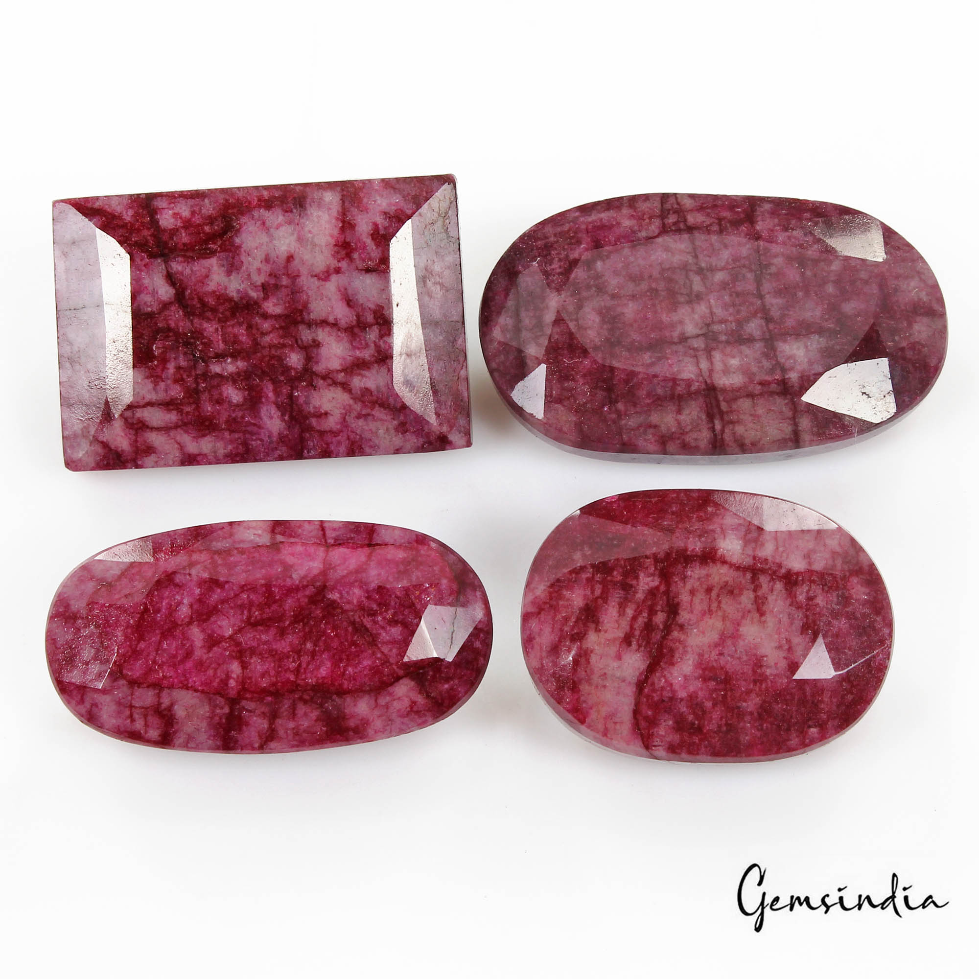 500 Ct/4 Pcs Natural USA Red Beryl Bixbite Mix Faceted Loose Gems Wholesale Lot