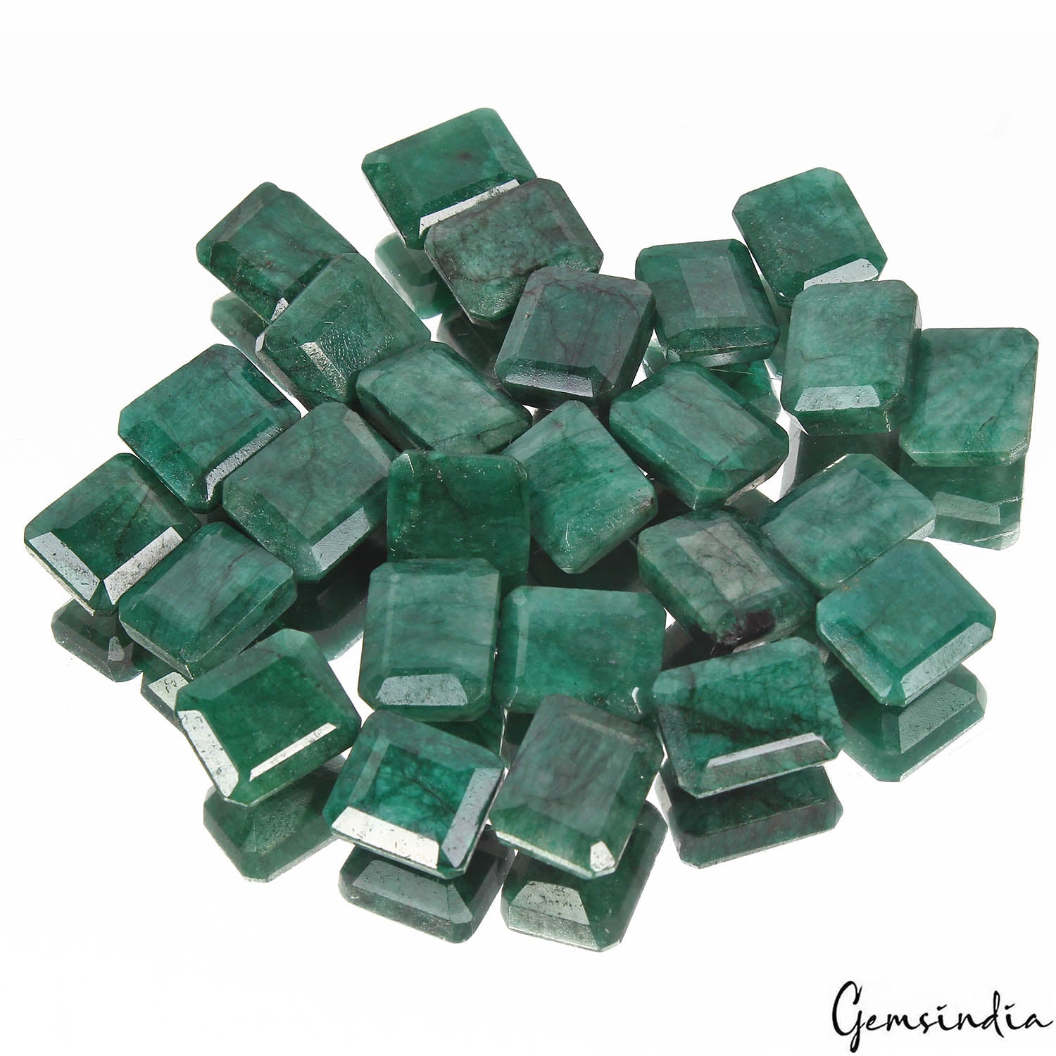 285.10 Ct/26 Pcs Natural Brazilian Dark Green Emerald Octagon Cut Loose Gems Lot