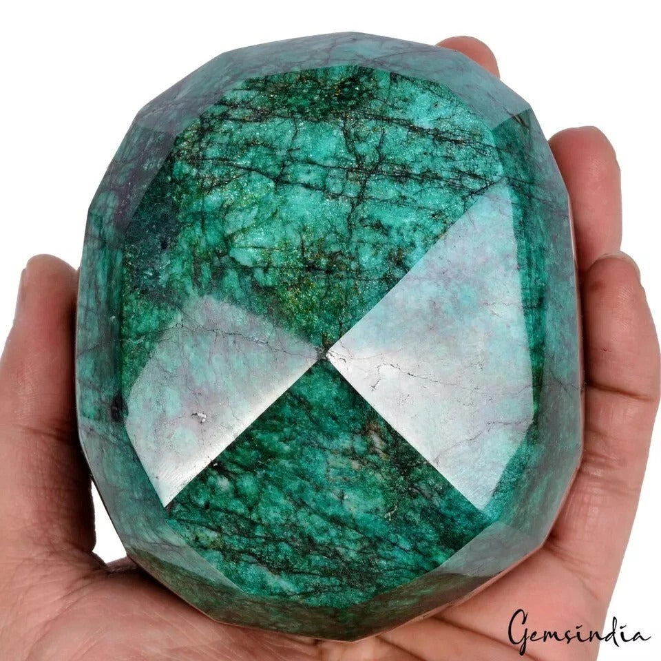 1.28Kilo Natural Colombian Green Emerald Oval Cut Huge Size Earth Mined Gemstone