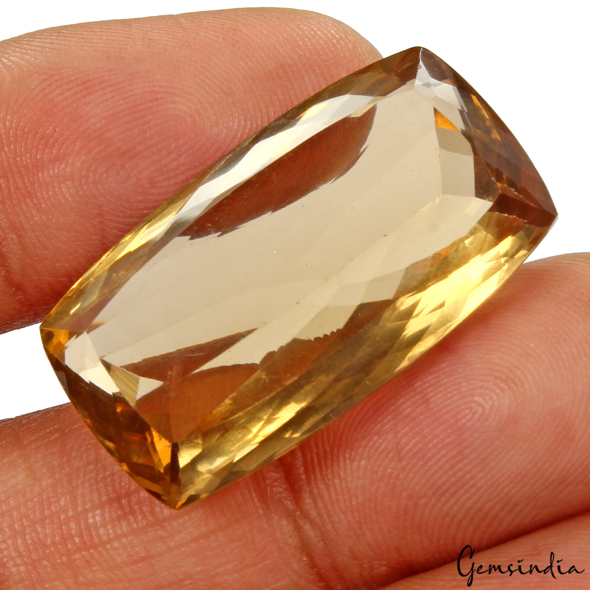 VVS 40.50 Ct Natural Citrine Golden Yellow Cushion Cut Loose Gemstone, Brazil