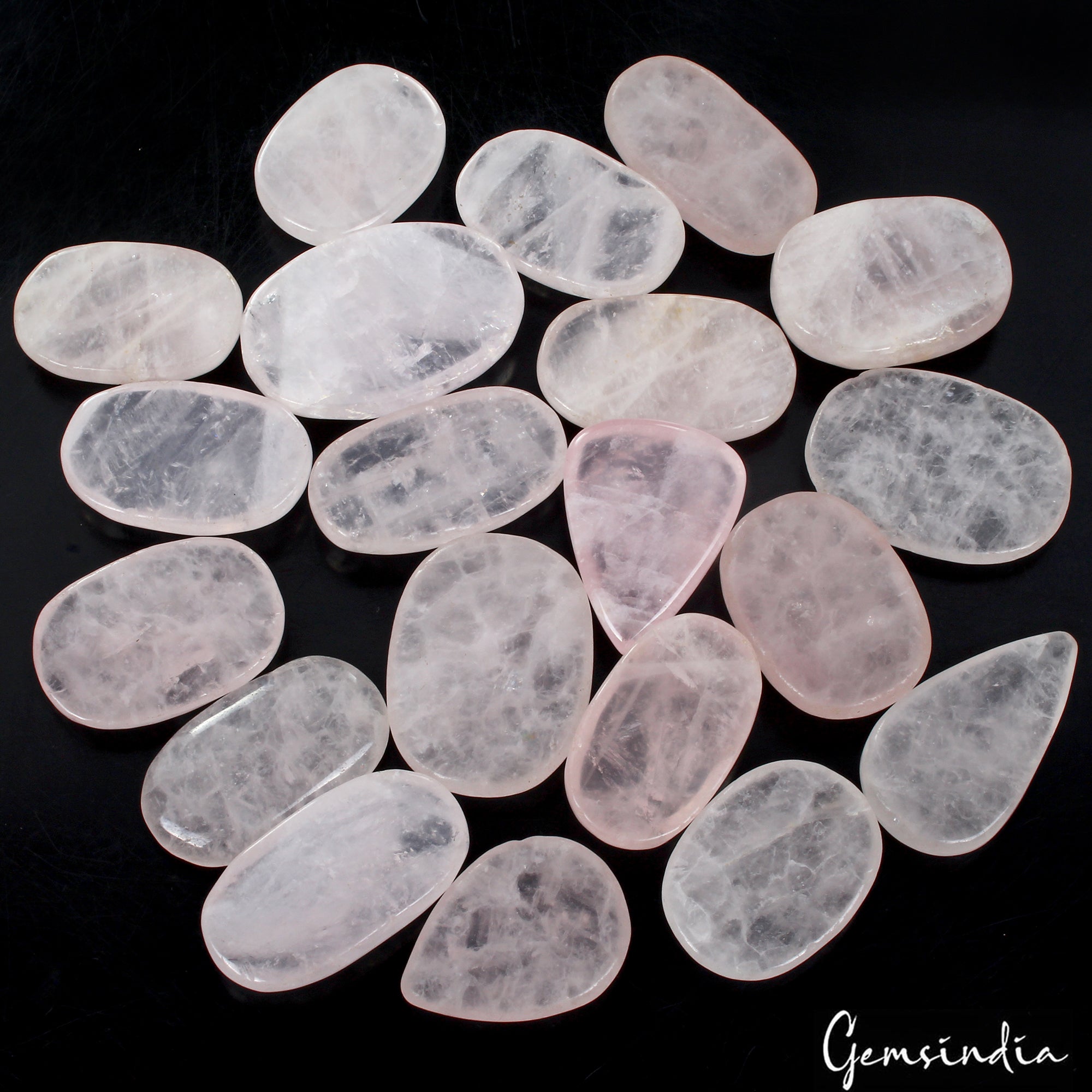 2500 Ct/20 Pcs Natural Rose Quartz Mix Cabochon Loose Gemstones Wholesale Lot –