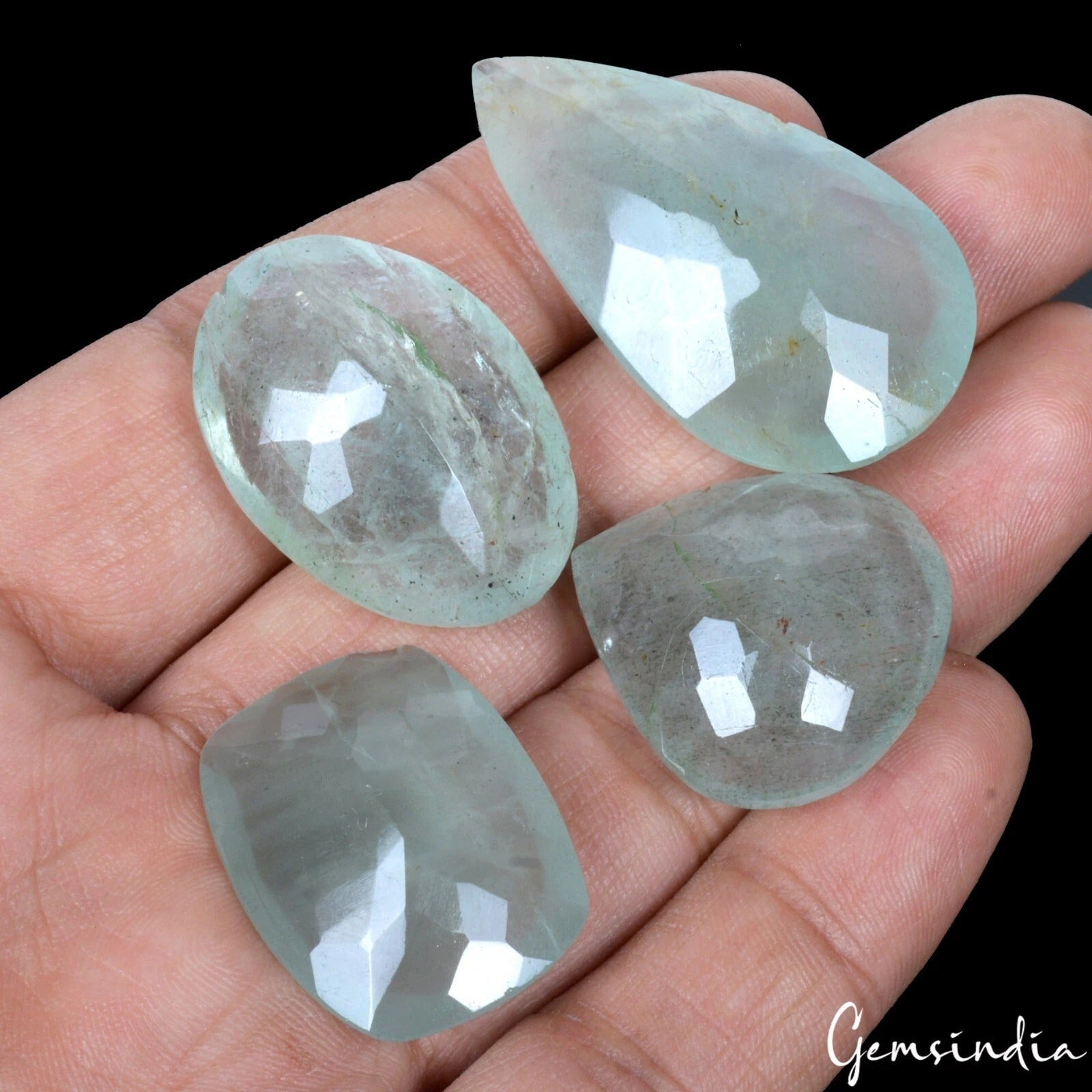 171 Cts/4 Pcs Natural Untreated Blue Aquamarine Mixed Cut Loose gems For Jewelry