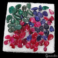 200 Cts/69 Pcs Natural Multi Color Beryl Bixbite Emerald Beryl Pear Faceted Gems