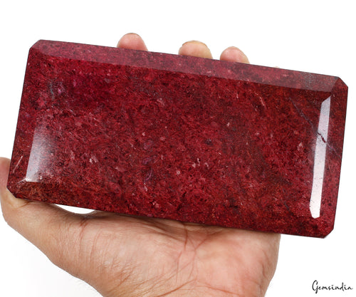 1.3 Kilo Natural Red Ruby Octagon Cut Huge Size Earth Mined Madagascar Gemstone