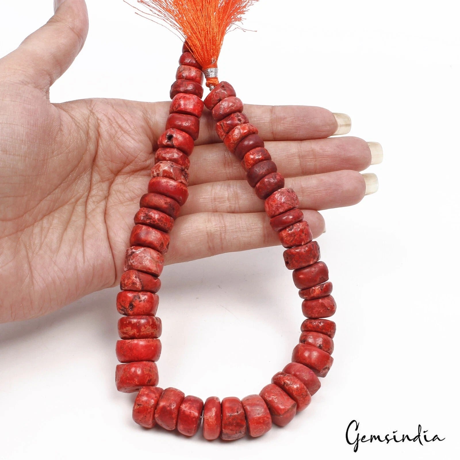 Coral Beaded Strand, Orange — 11mm to 18mm, 310 Ct