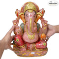 19 Kilo 16” Rose Quartz Huge One Piece Hand Crafted Ganesha Home Idol Sculpture