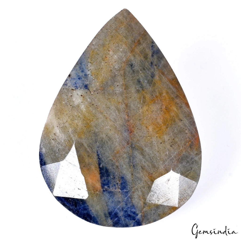 Blue Sapphire Loose Gemstone, Untreated, Yellow — 50x37x17 mm, 300 Ct, Madagascar