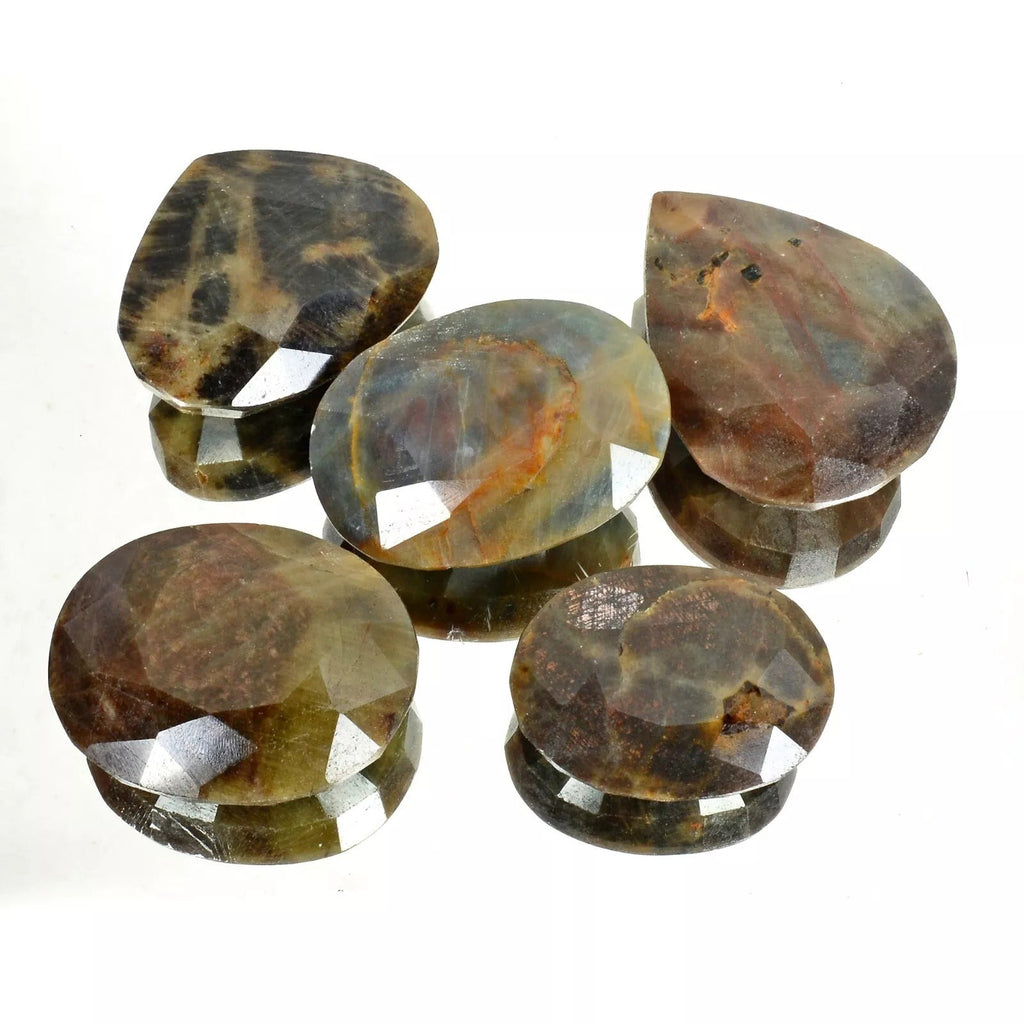 Certified 2100 Cts/5 Pcs Natural Untreated Bi Color Sapphire Mix Cut Loose Gems