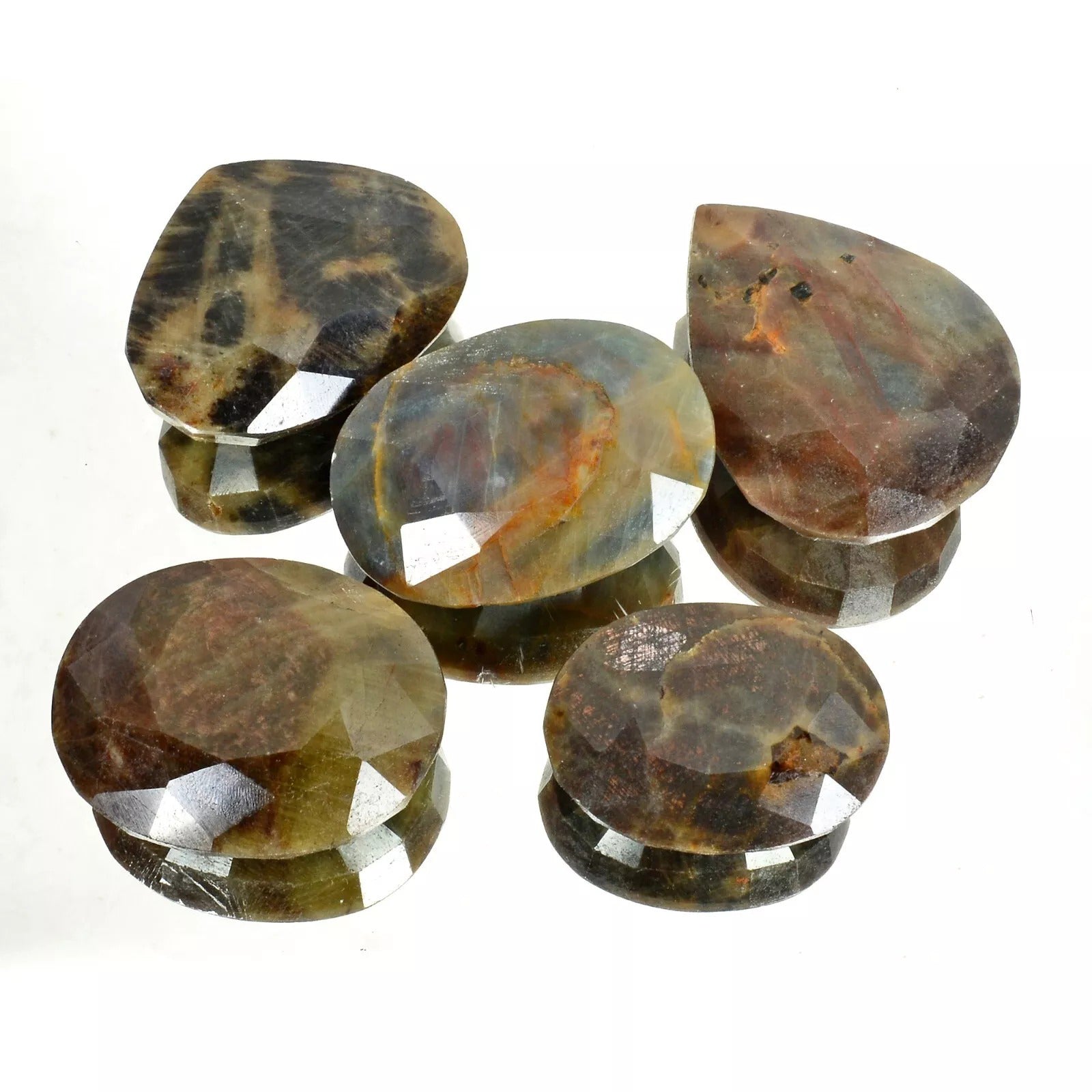 Certified 2100 Cts/5 Pcs Natural Untreated Bi Color Sapphire Mix Cut Loose Gems