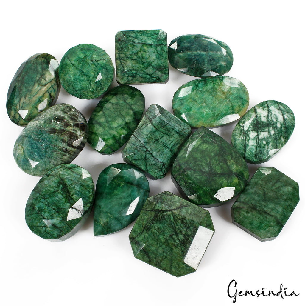 5200 Ct Natural Green Emerald From Brazil Loose 38-58mm Mix Cut Gemstones Lot