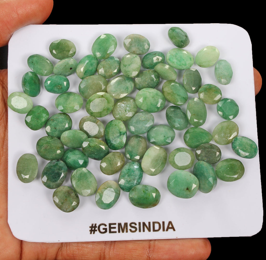 Certified 320 Cts/58 Pcs Natural Brazilian Green Emerald Mix Cut Gem For Jewelry