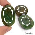 570 Ct Natural Green Brazilian Emerald Mix Faceted Earth Mined Gems Lot 3 Pcs