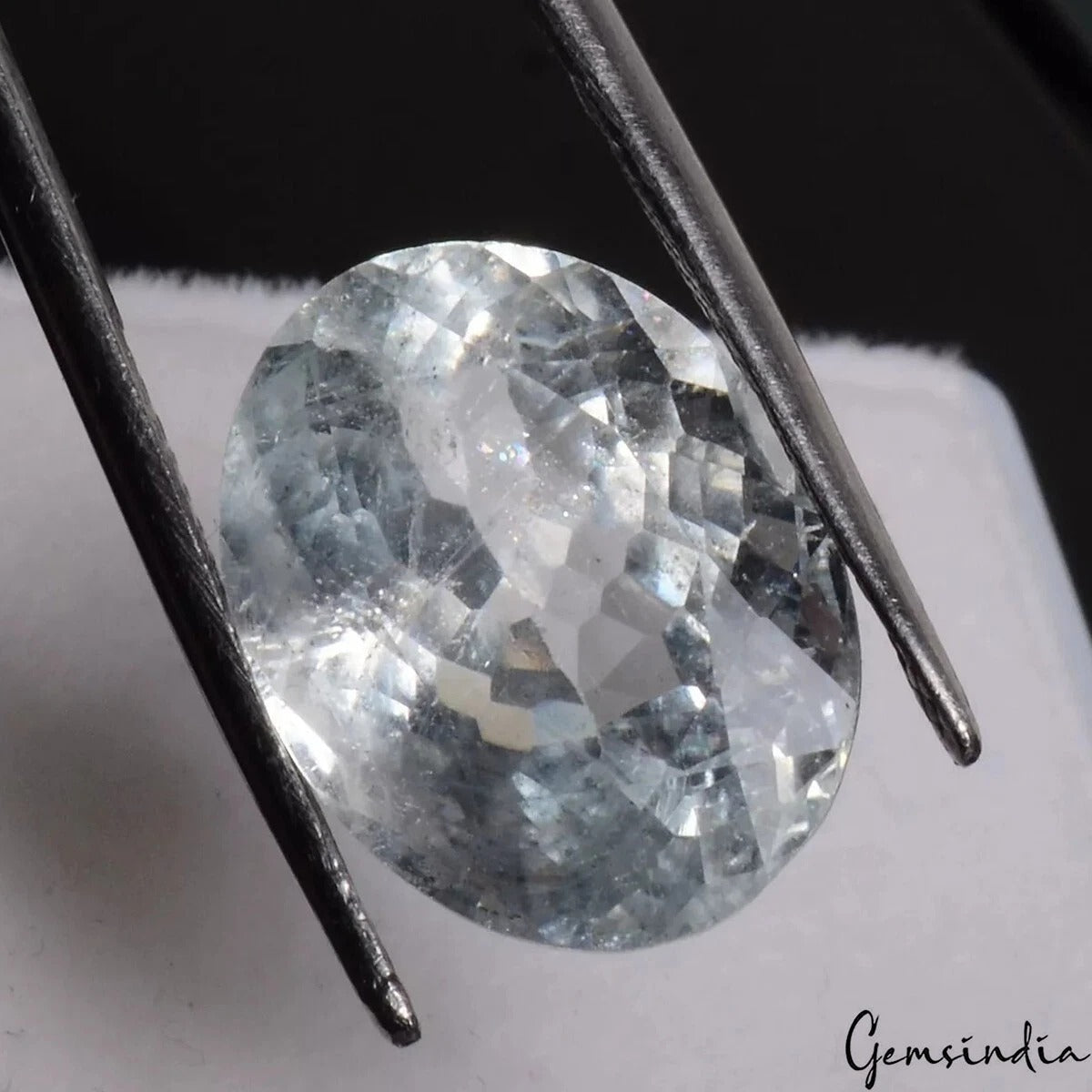 Certified 11 Cts Natural Unheated Blue Aquamarine Oval Faceted Cut Gem For Ring