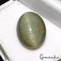 Certified 5.70 Ct Natural Untreated Green Chrysoberyl Cats Eye Oval Cab Huge Gem