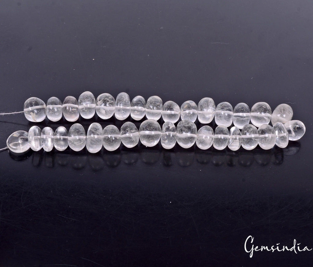 360 Ct Natural Untreated Crystal Quartz Loose Bead Gems Lot 32 Pc For Jewelry