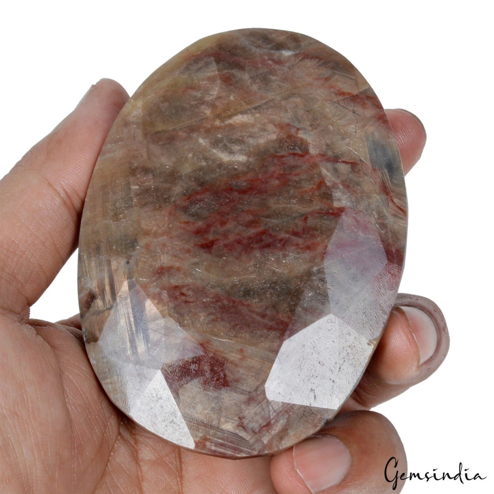 Large 2240 Ct Natural Untreated Brown Sapphire w/ Red Streaks Oval Cut Gemstone
