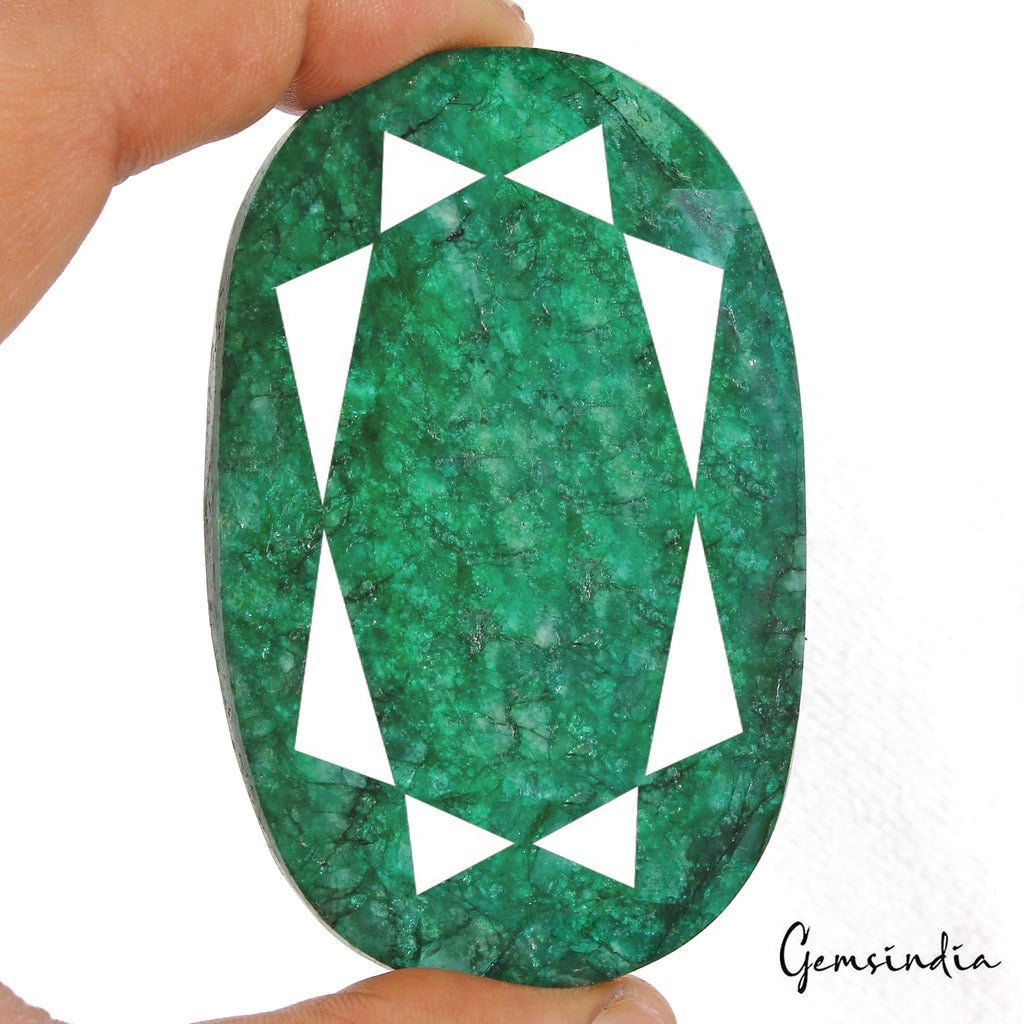 Certified 700 Ct Natural Brazilian Green Emerald Oval Faceted Cut Huge Loose Gem