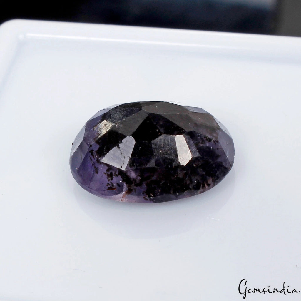 Iolite Loose Gemstone, Untreated, Blue — 15x12x7 mm, 8.40 Ct, Madagascar