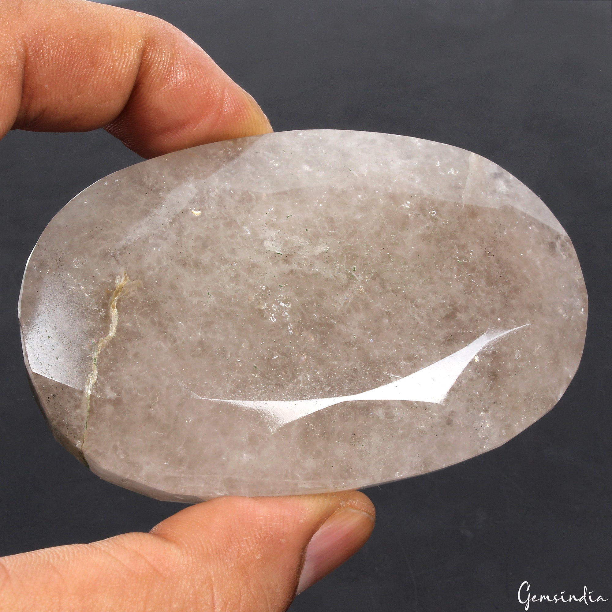 780 Cts Natural Untreated Rutilated Quartz Oval Faceted Huge Size Loose Gemstone