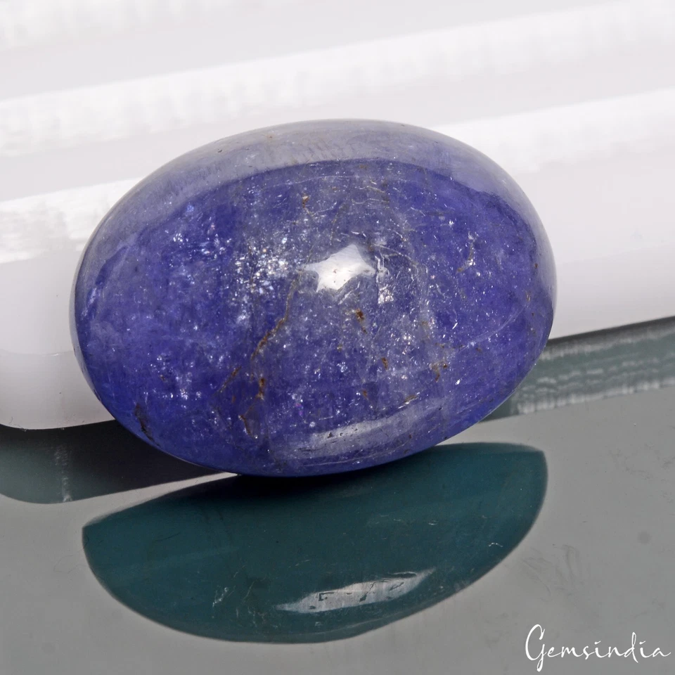 Tanzanite Cabochon, Untreated, Violet — 23x16 x9mm, 31.40 Ct