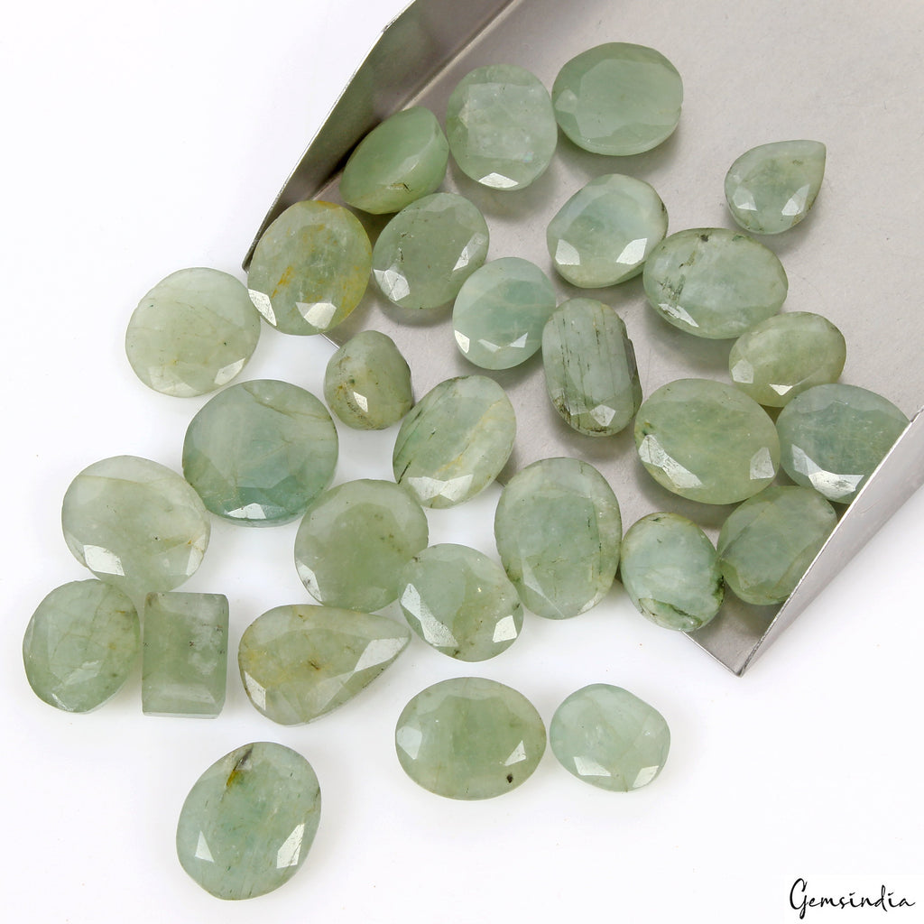 29 Pcs Natural Green Beryl Aquamarine Mix Cut Loose Untreated Gemstones~ 420 Cts