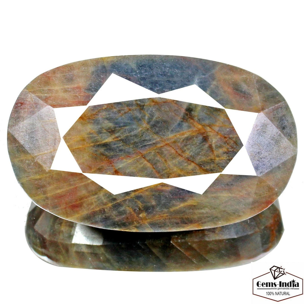 Blue Sapphire Loose Gemstone, Untreated, Brown — 93x57x28mm, 1780 Ct, Madagascar