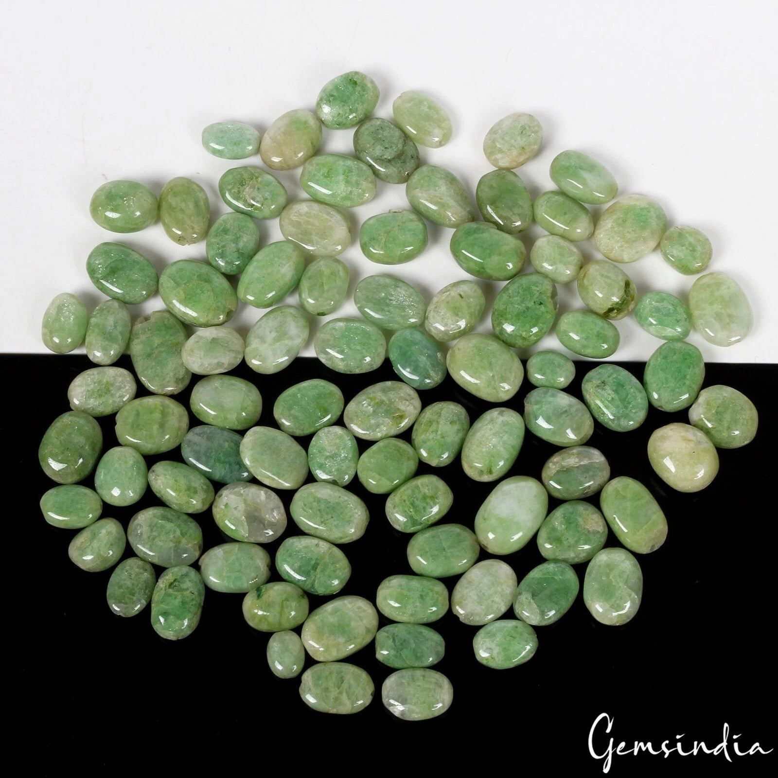 450 Ct Natural Emerald Oval Cab Bead Loose Gems Wholesale Lot 80 Pcs For Jewelry