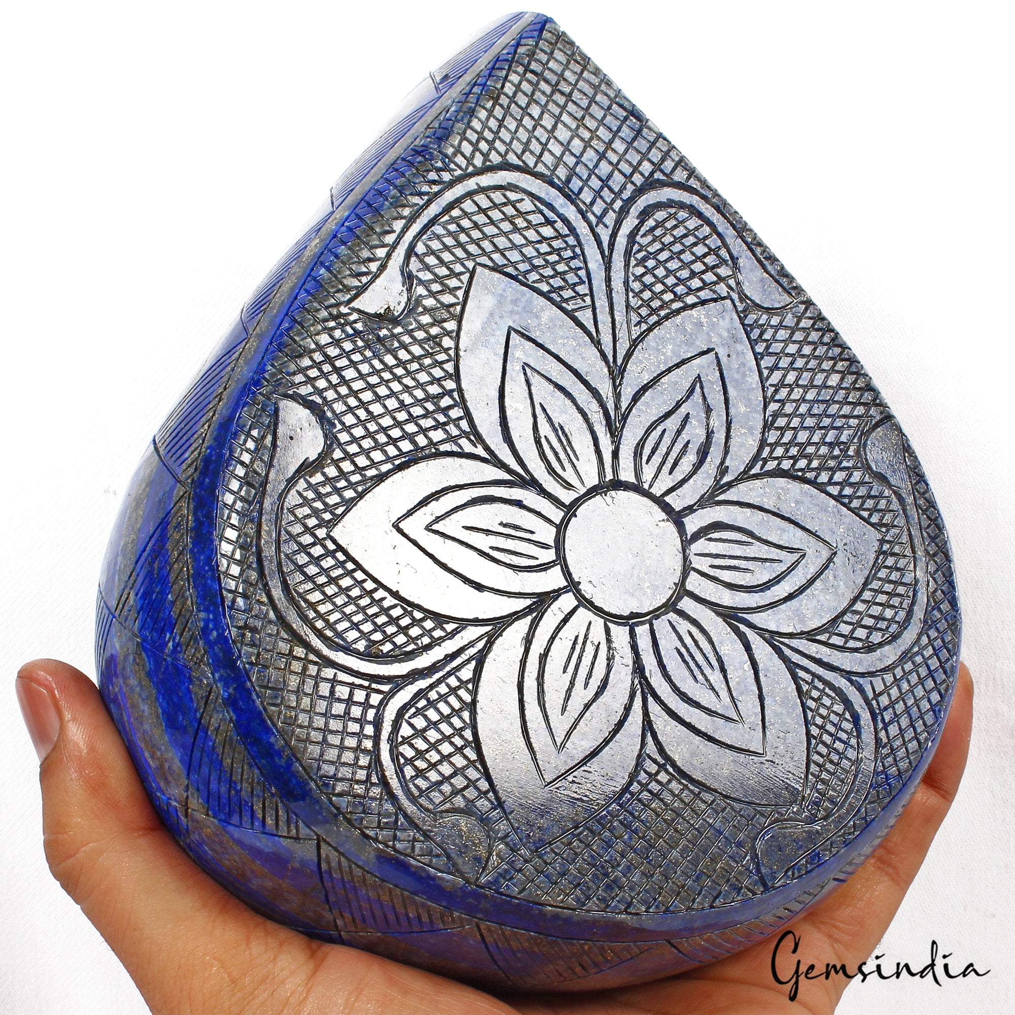 Lapis Lazuli Carving, Pear Carved, Color Enhanced — 175x149x56mm, 2.95 Kg (14755 Ct), Afghanistan