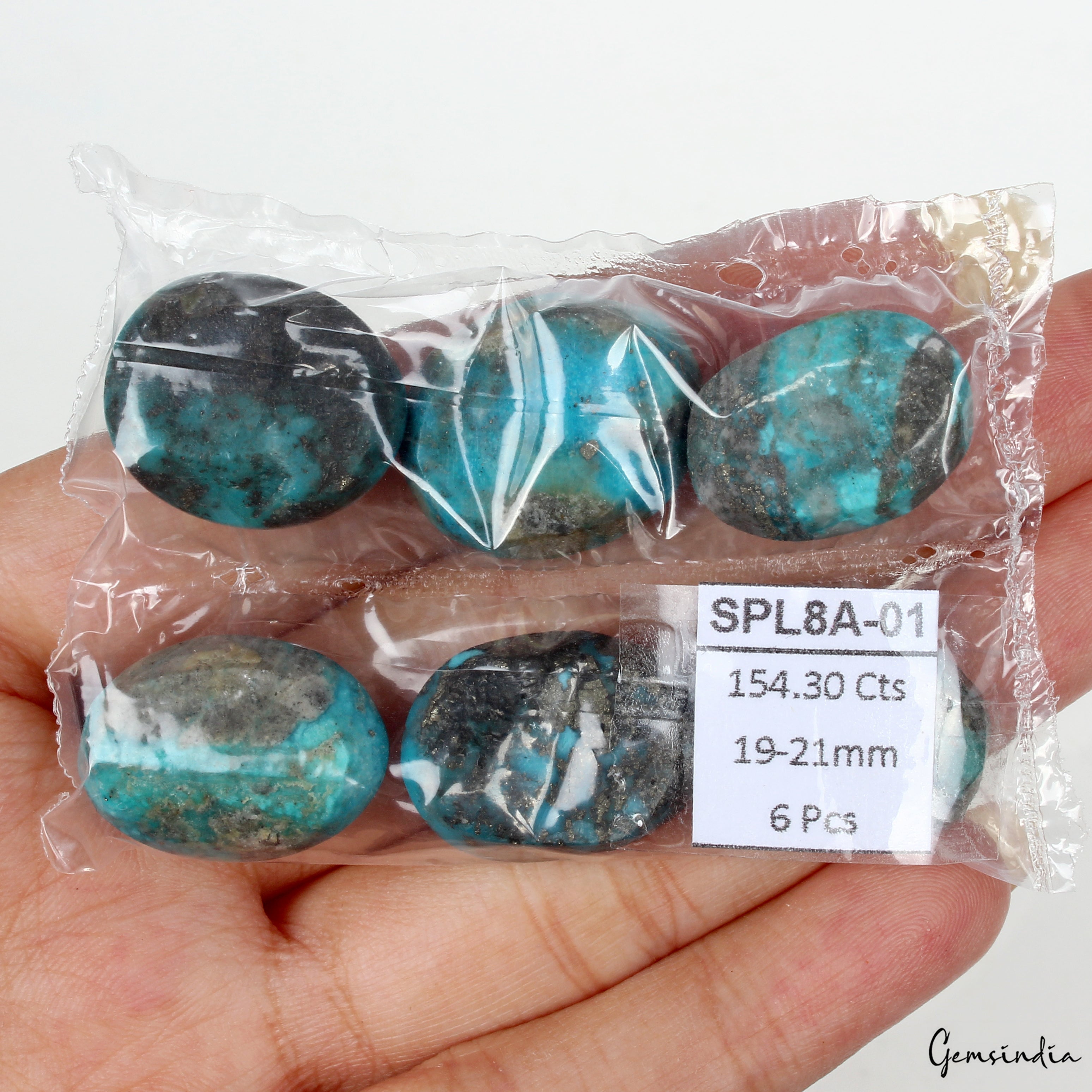 6 Pcs Natural Turquoise Top Quality 19mm-21mm Cabochon Untreated Loose Gemstones